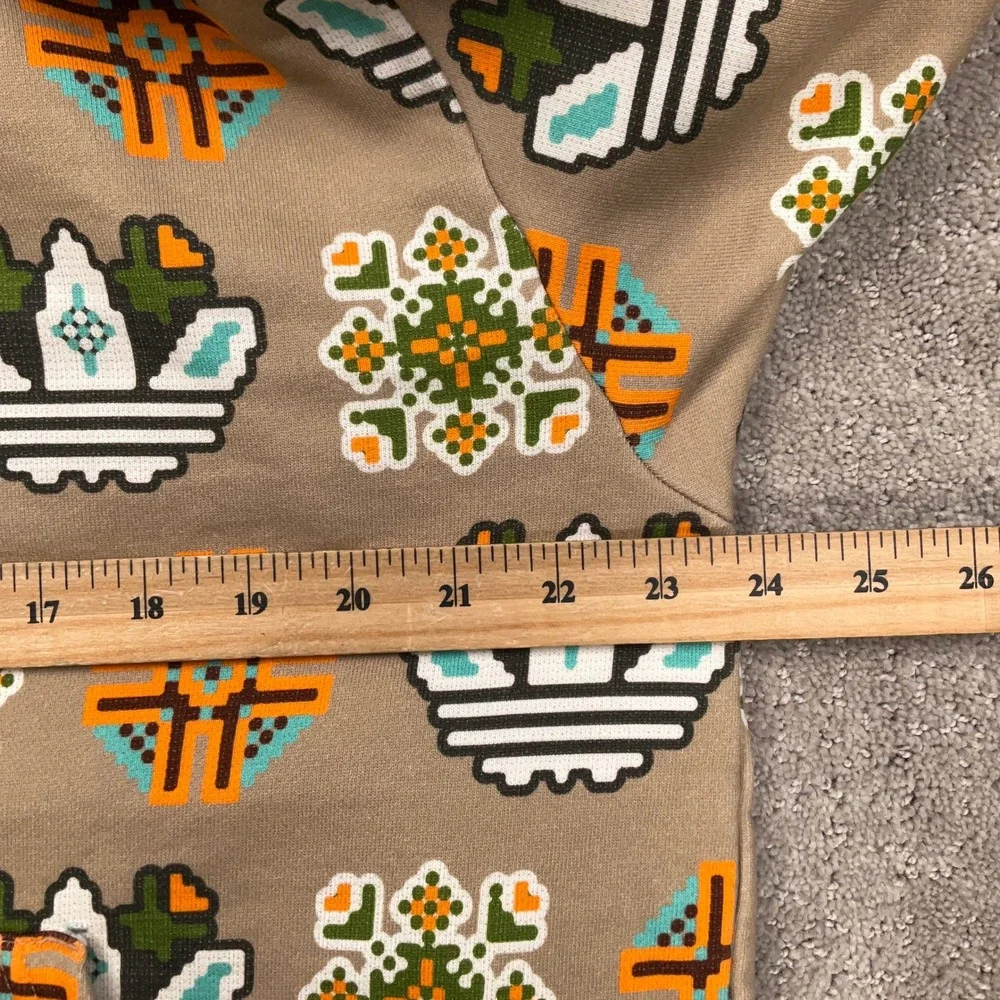 Adidas Originals Hoodie Mens XL Tan Multi Pixel Tribal Aztec Southwest Pullover